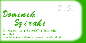 dominik sziraki business card